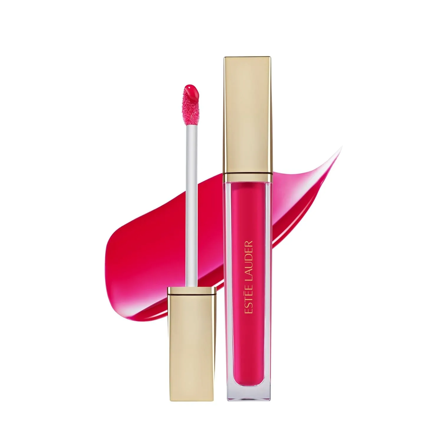 Масло для губ Estée Lauder Glossy Pout | Увлажняет и придает объем, с легким оттенком | Содержит гиалуроновую кислоту и витамин Е, 01 Raspberry Squeeze - Vivid Raspberry