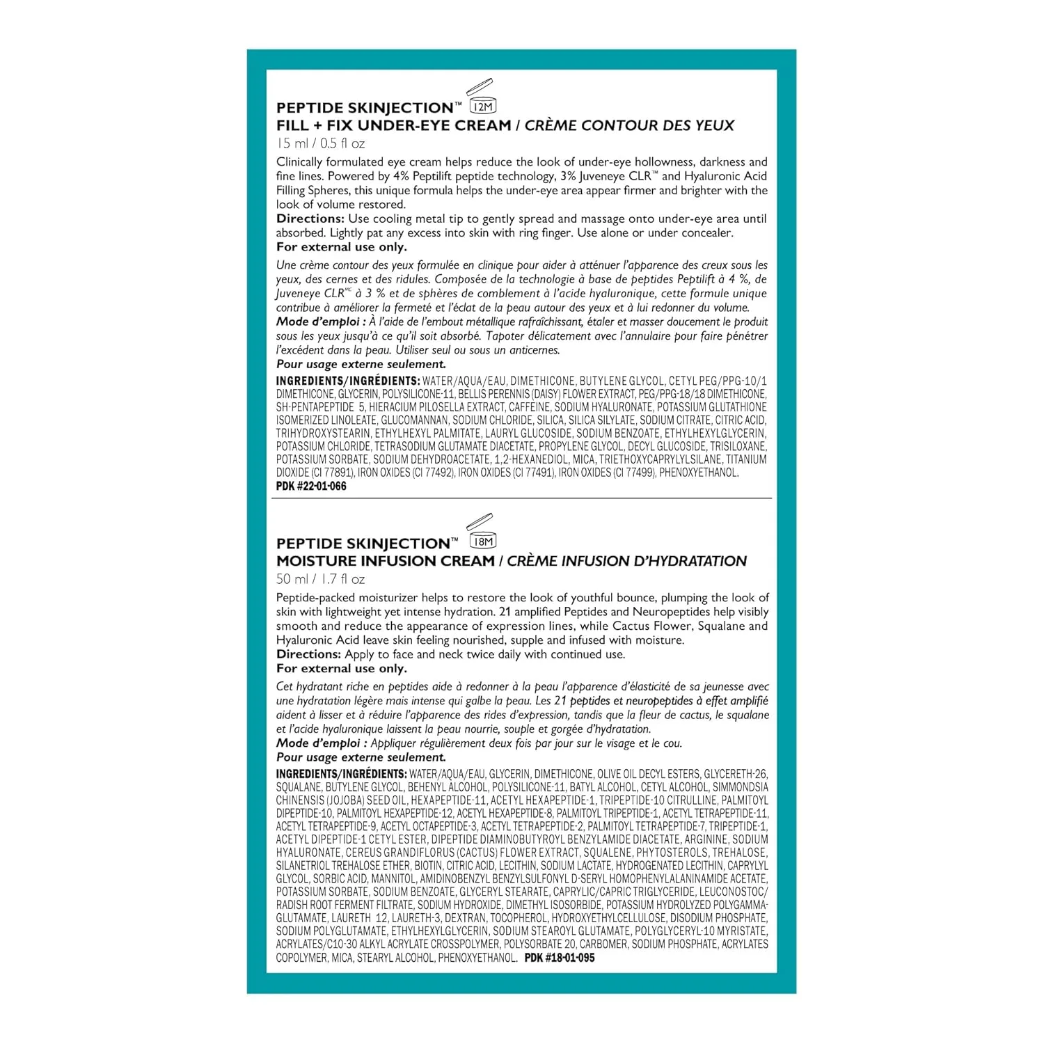 Peter Thomas Roth Peptide Skinjection Solutions набор для лица и глаз, антивозрастной уход с пептидами, крем для области вокруг глаз и увлажняющее средство — фото 3