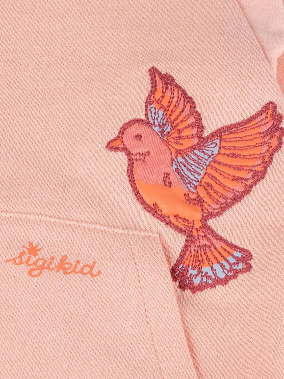 Толстовка на молнии Sigikid Sweatjacke Pink Birds светло-розового цвета — фото 4