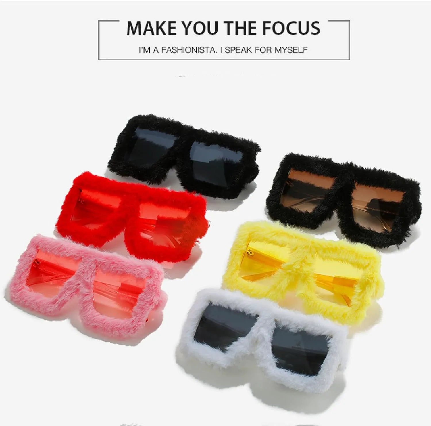 

Большие женские солнцезащитные очки в модной меховой оправе с градиентным переходом цвета, ретро-очки для зимы с защитой от УФ-излучения UV400 TKKTLLT, White Gray