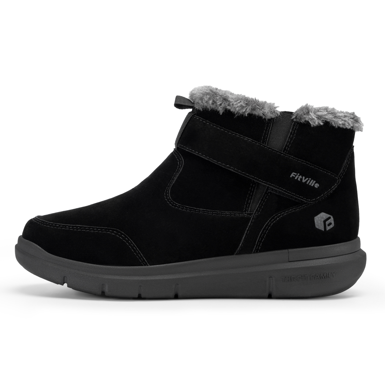 

Прочные амортизирующие короткие зимние ботинки для мужчин Fitville, Black