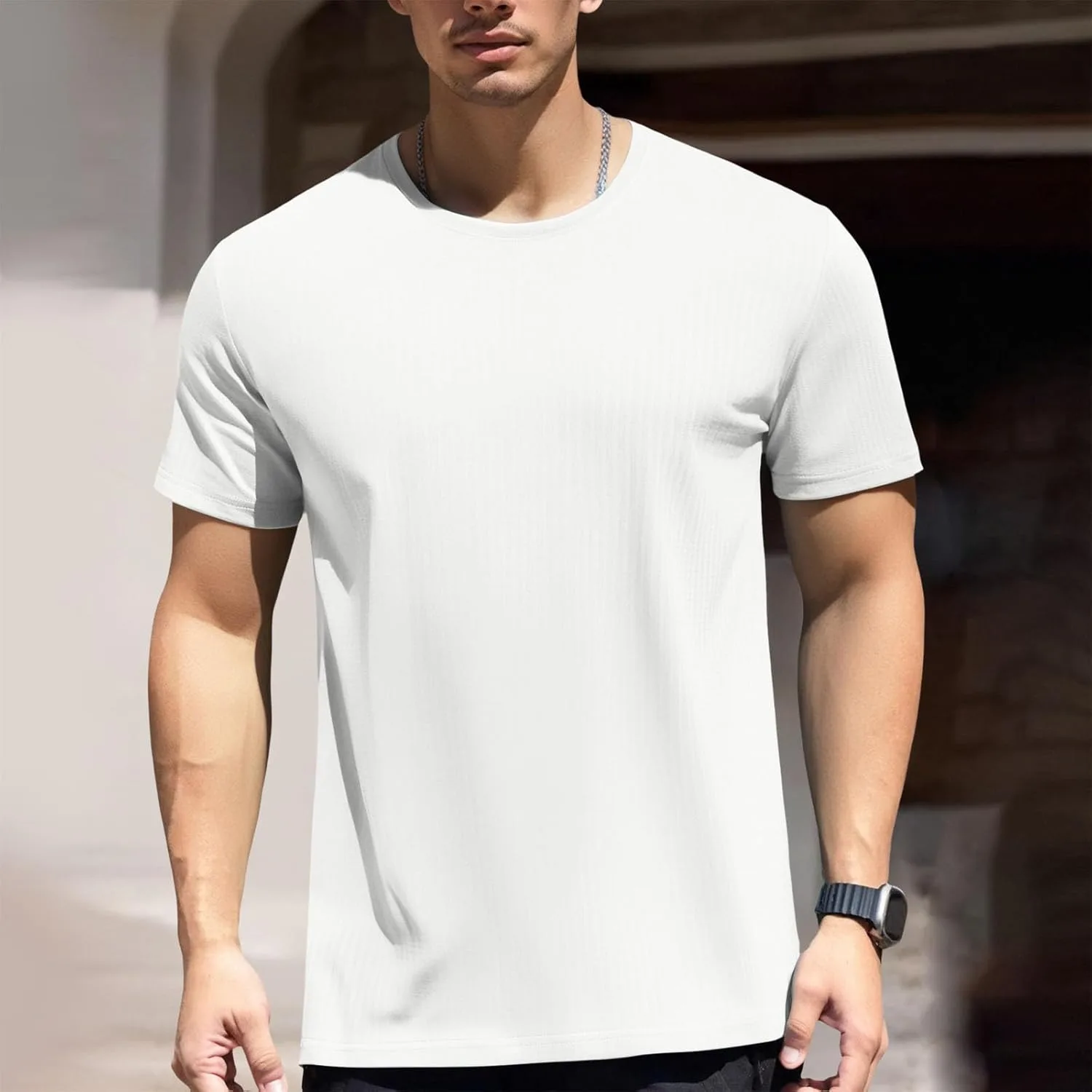 Мужская футболка Casual для спорта, дышащая, сетчатая — фото 3