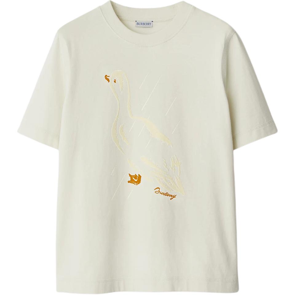 

Футболка из утиного хлопка Burberry, Chalk White