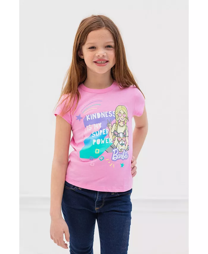 

Девочки 2 футболки в наборе Barbie, мультиколор