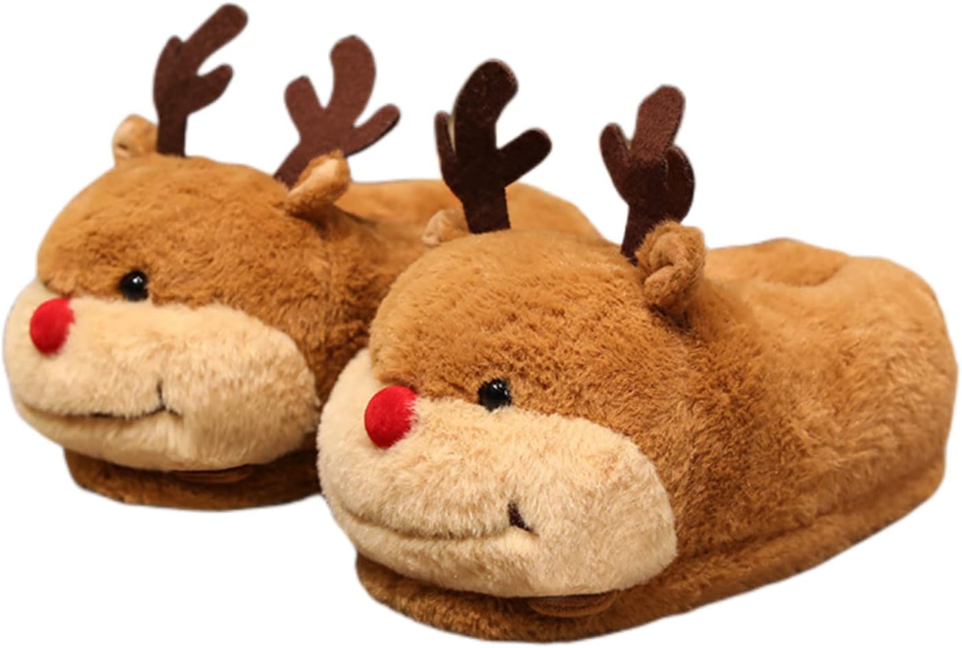 

Женские и мужские домашние тапочки Zuwxeu с милыми животными (свиньей, собакой, оленем), теплые тапочки с мемори-пенной стелькой из хлопка, для дома, внутри и снаружи, Elk