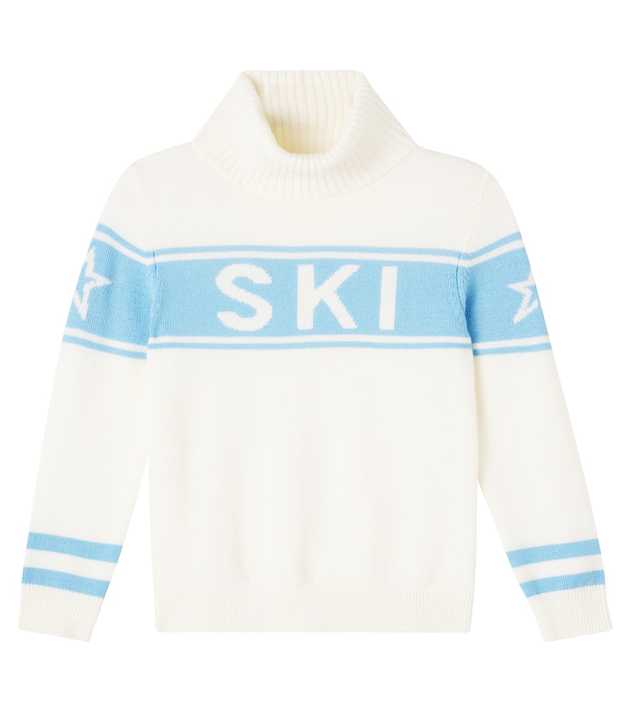 

Шерстяной водолазный свитер Perfect Moment Kids, Blue/Snow White