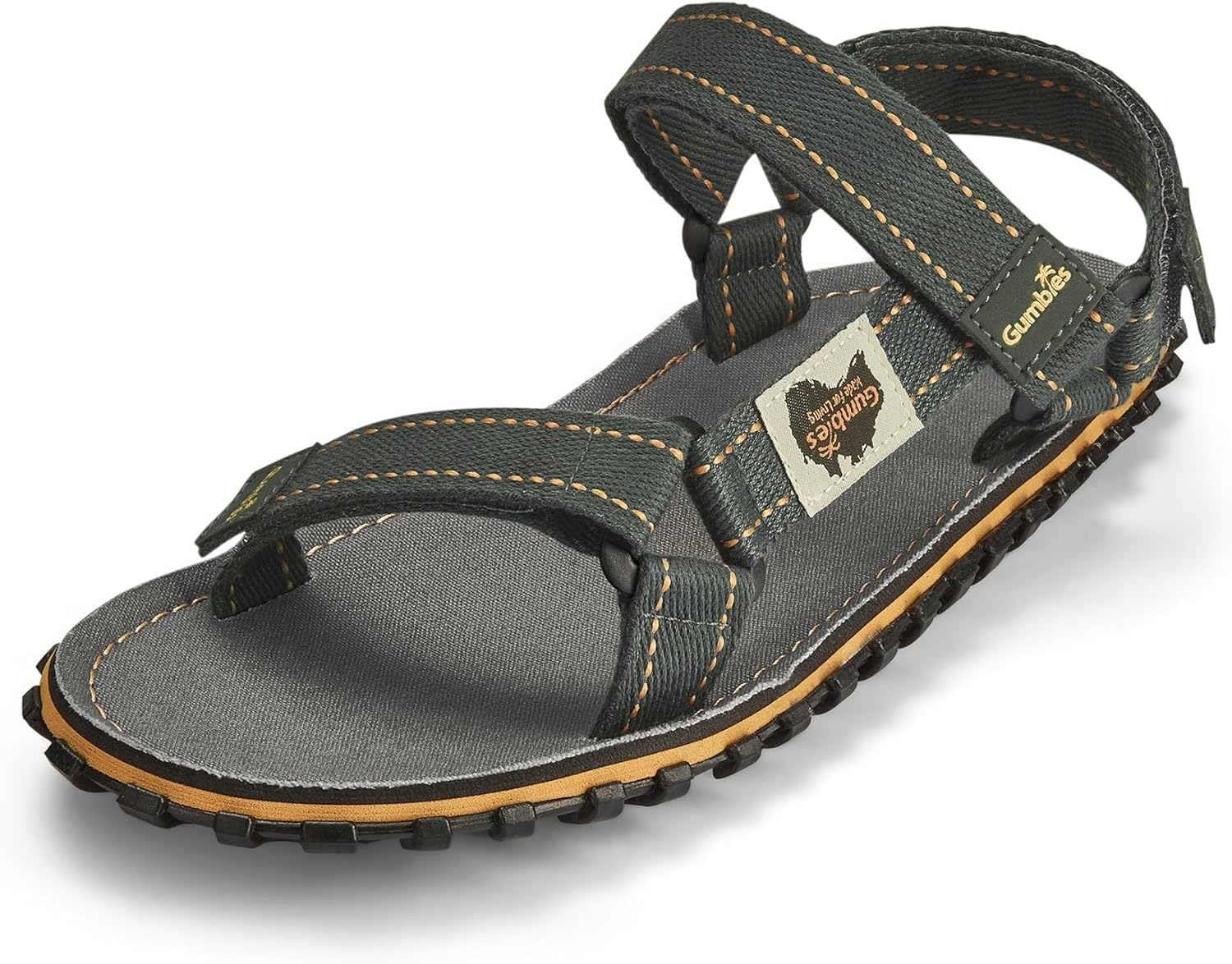 

Унисекс сандалии Gumbies Tracker с сверхмягкими хлопковыми регулируемыми ремешками, стелькой из хлопка и подошвой из переработанной резины- гарантированный комфорт, серый