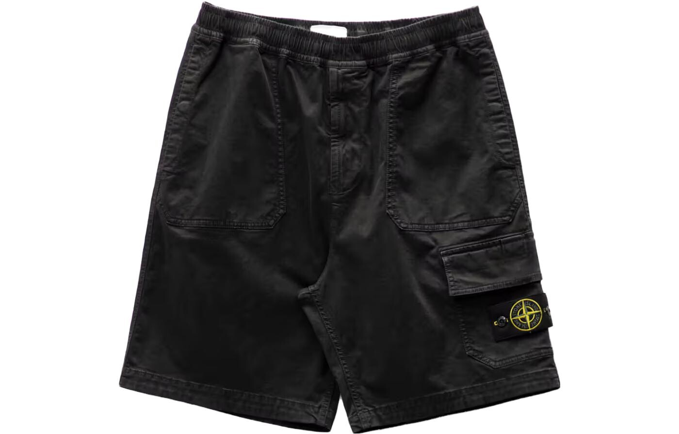 

Шорты-карго Stone Island с нашивкой, черный