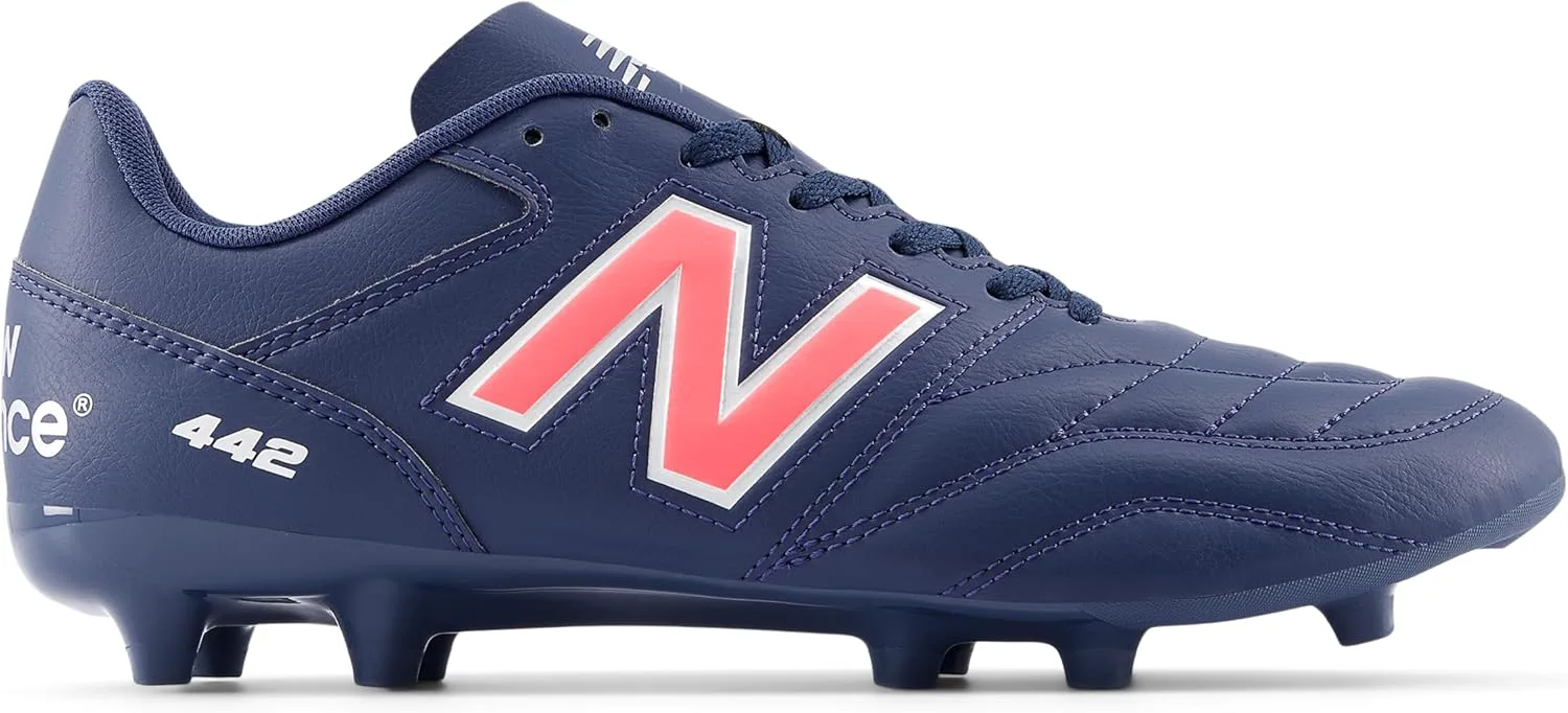 Футбольные бутсы New Balance Men's 442 Academy Fg V2, темно-синий/серебристый/красный — фото 2
