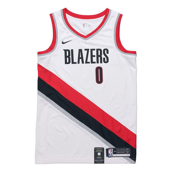 

Спортивная футболка damian lillard trail blazers association edition nba swingman jersey 'white red black' Nike, белый