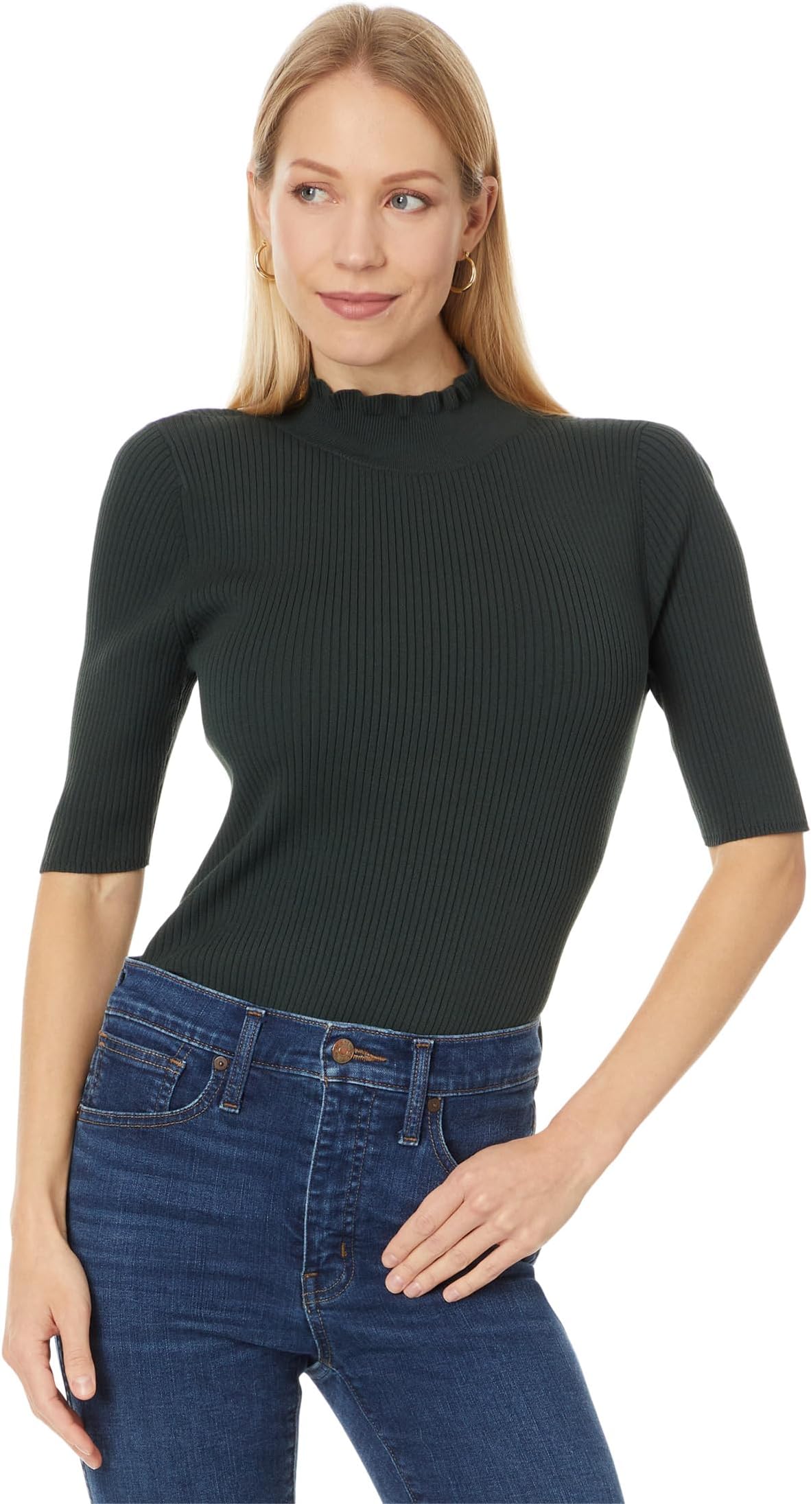 

Свитер Lilla P Ruffle Mock Neck Sweater, цвет Loden