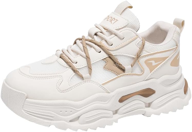 

Мужские стильные кроссовки Hhhchpm на шнуровке с толстой подошвой- удобные и противоскользящие, подходят для активного отдыха в любое время года, белый