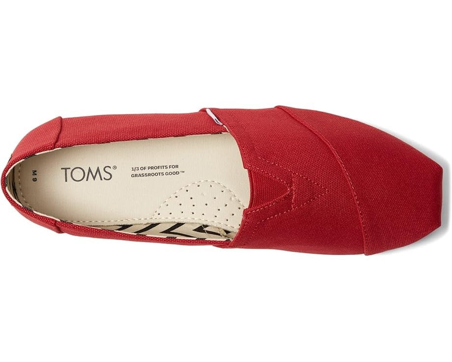 Мужские повседневные кроссовки Toms Classic Alpargata из красной парусины без застежек ZAP375 Toms, красный — фото 4