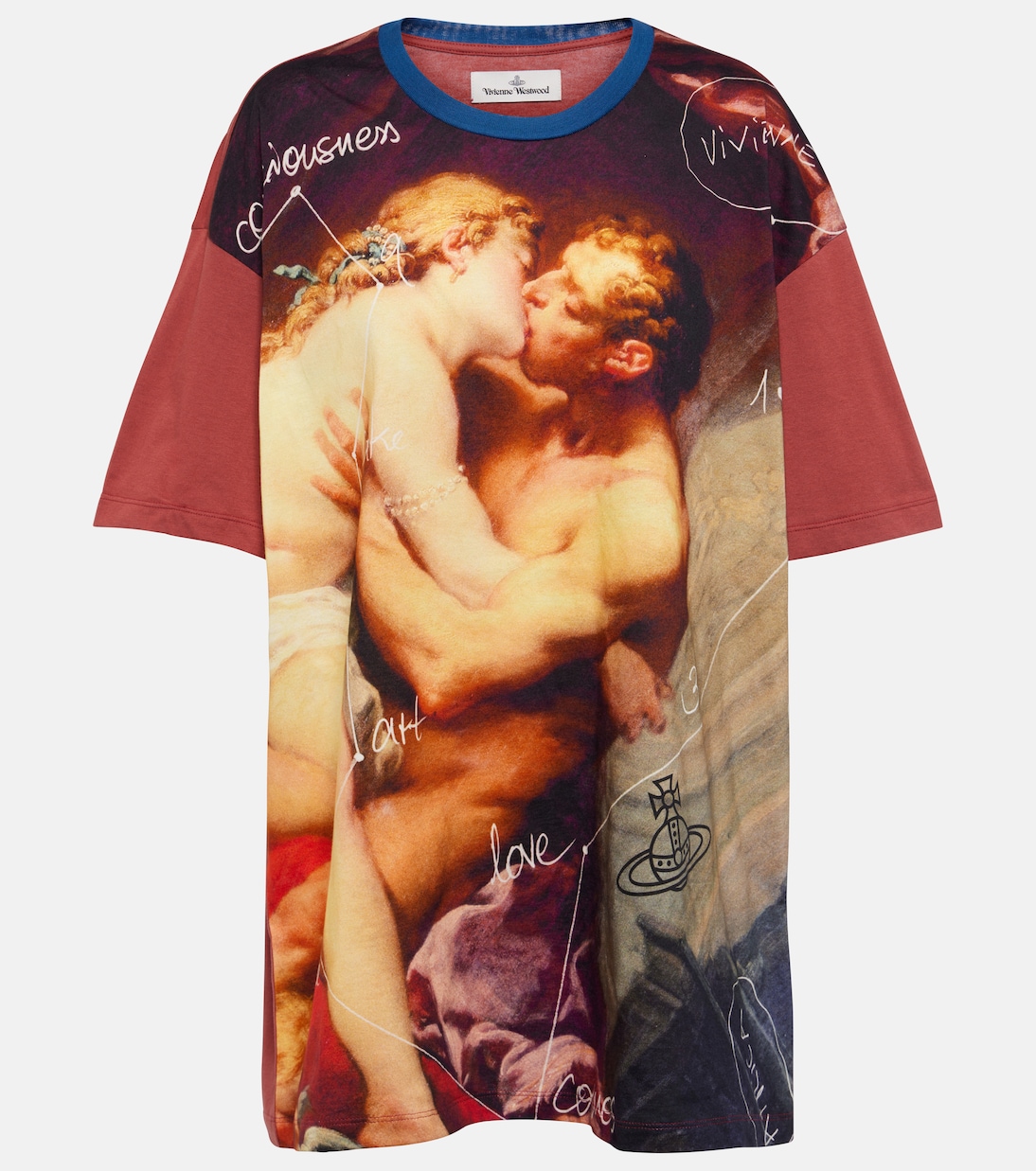 

Футболка Kiss свободного кроя из хлопкового джерси Vivienne Westwood, коричневый