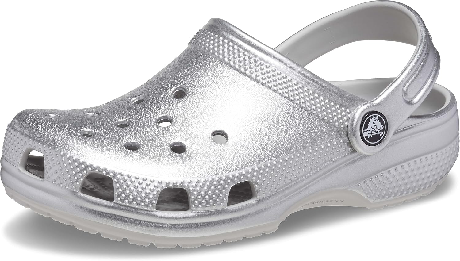 

Детские кроксы Crocs Classic с блестками, Silver Metallic