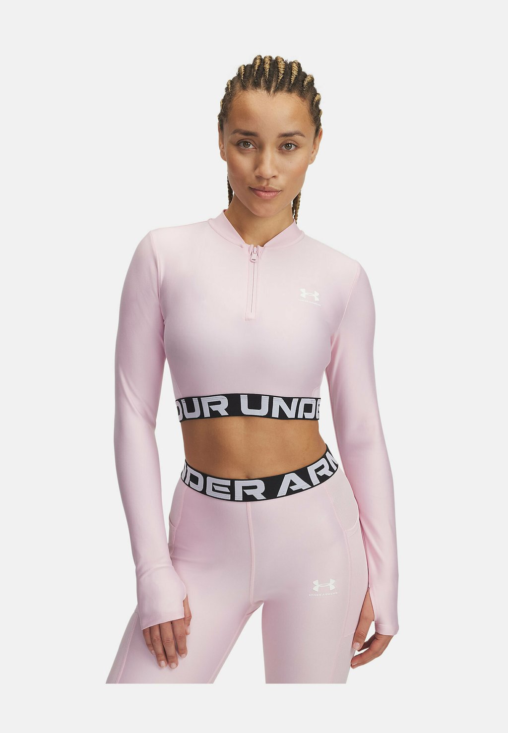

Топ с длинными рукавами HEATGEAR RIB QUARTER-ZIP Under Armour, розовый