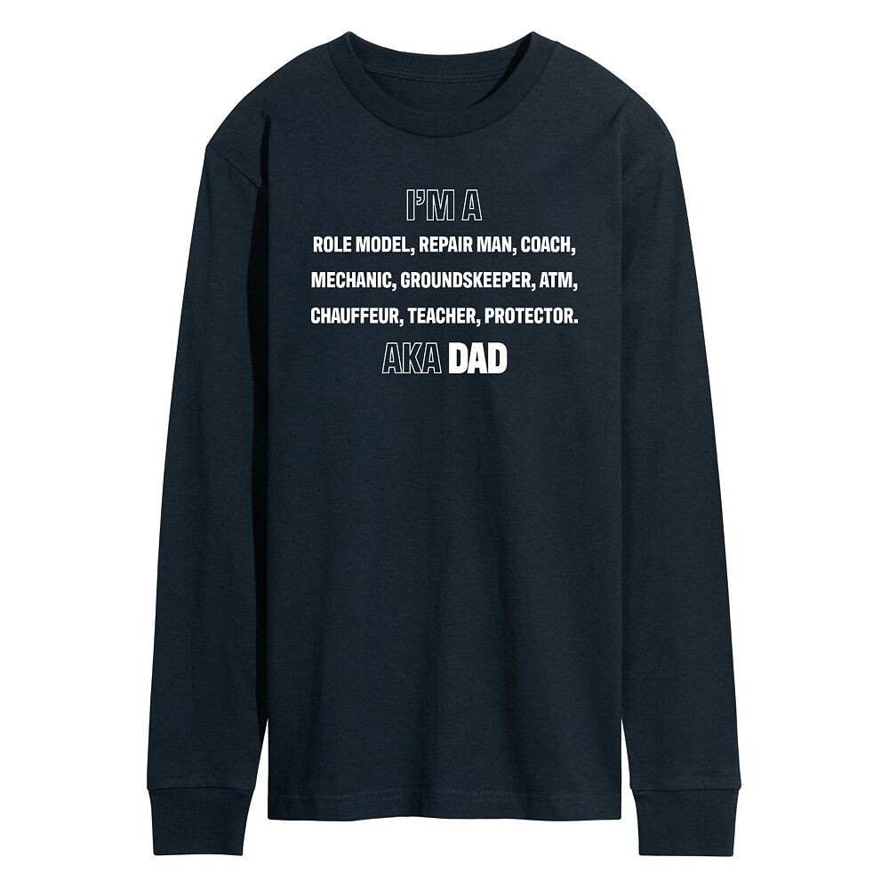 

Мужская футболка с длинными рукавами и рисунком I'm A Dad List Licensed Character, темно-синий
