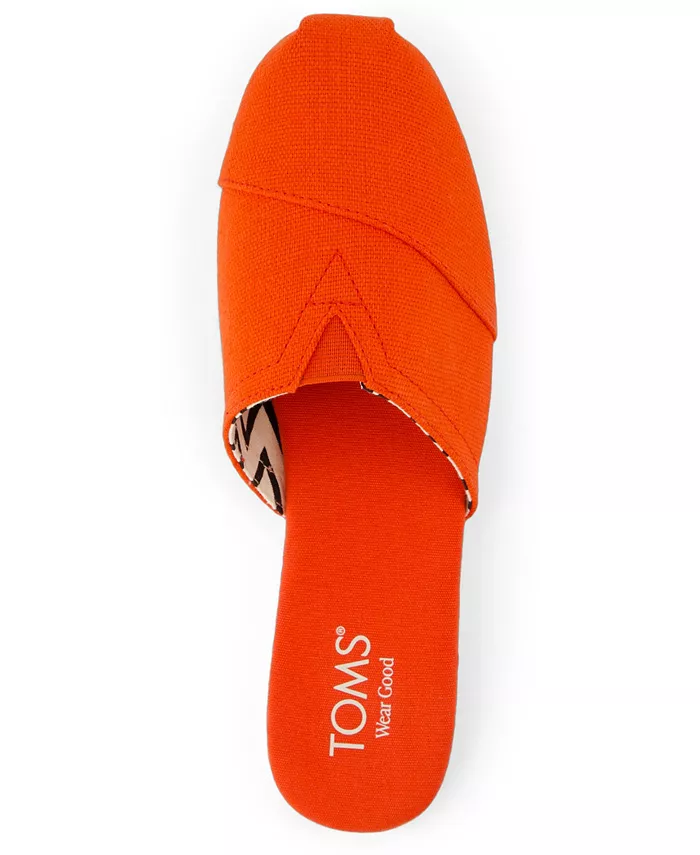 Женские альпаргаты-эспадрильи на плоской подошве без задника TOMS, красный — фото 4