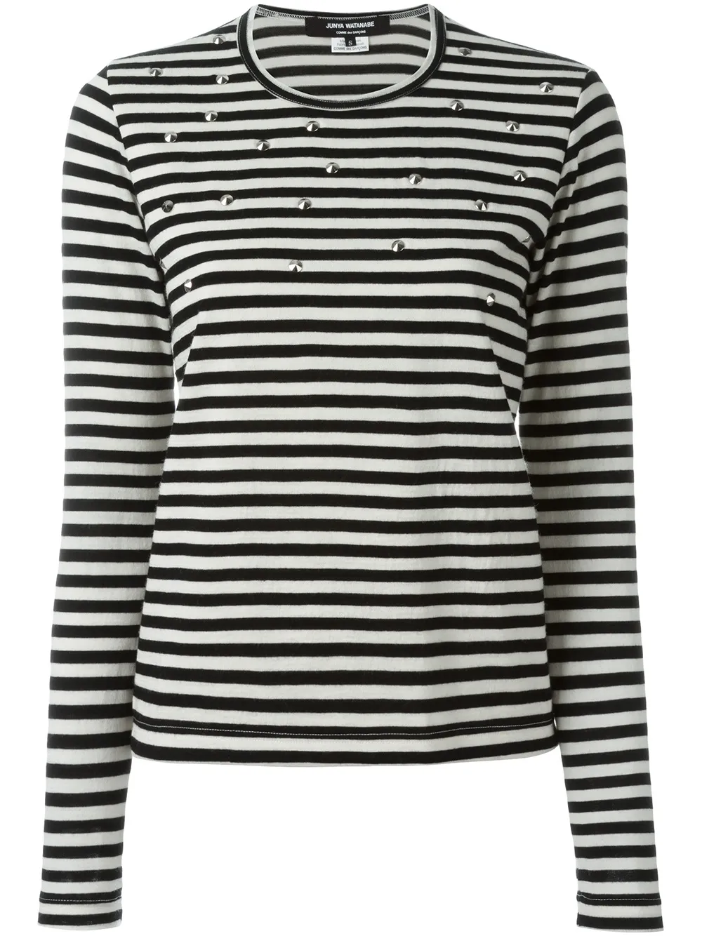 

Полосатая футболка с заклепками Junya Watanabe, черный
