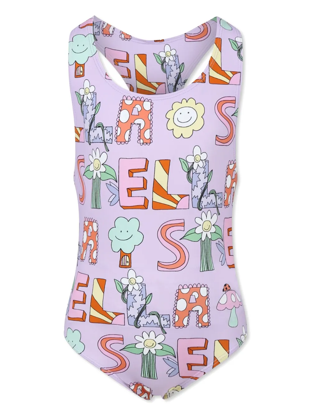 

Купальник с принтом Stella McCartney Kids, фиолетовый