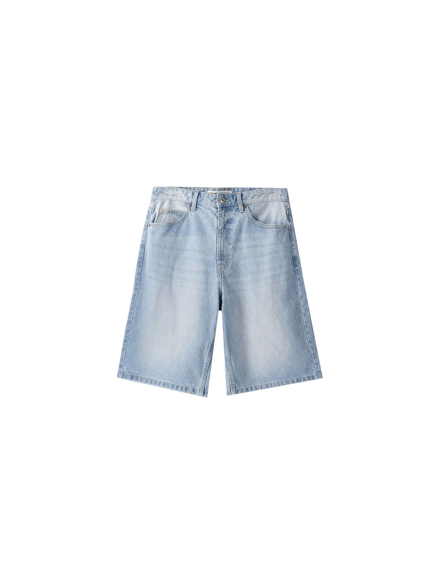 

Джинсовые шорты Bershka Wide leg Jeans, синий деним