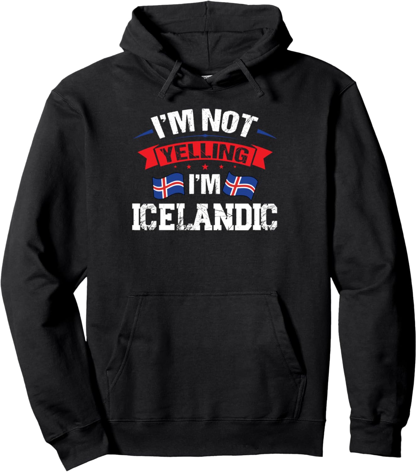 

Я не кричу, я исландец, толстовка Iceland Icelandic Roots Icelandic Flag Gift Idea, черный