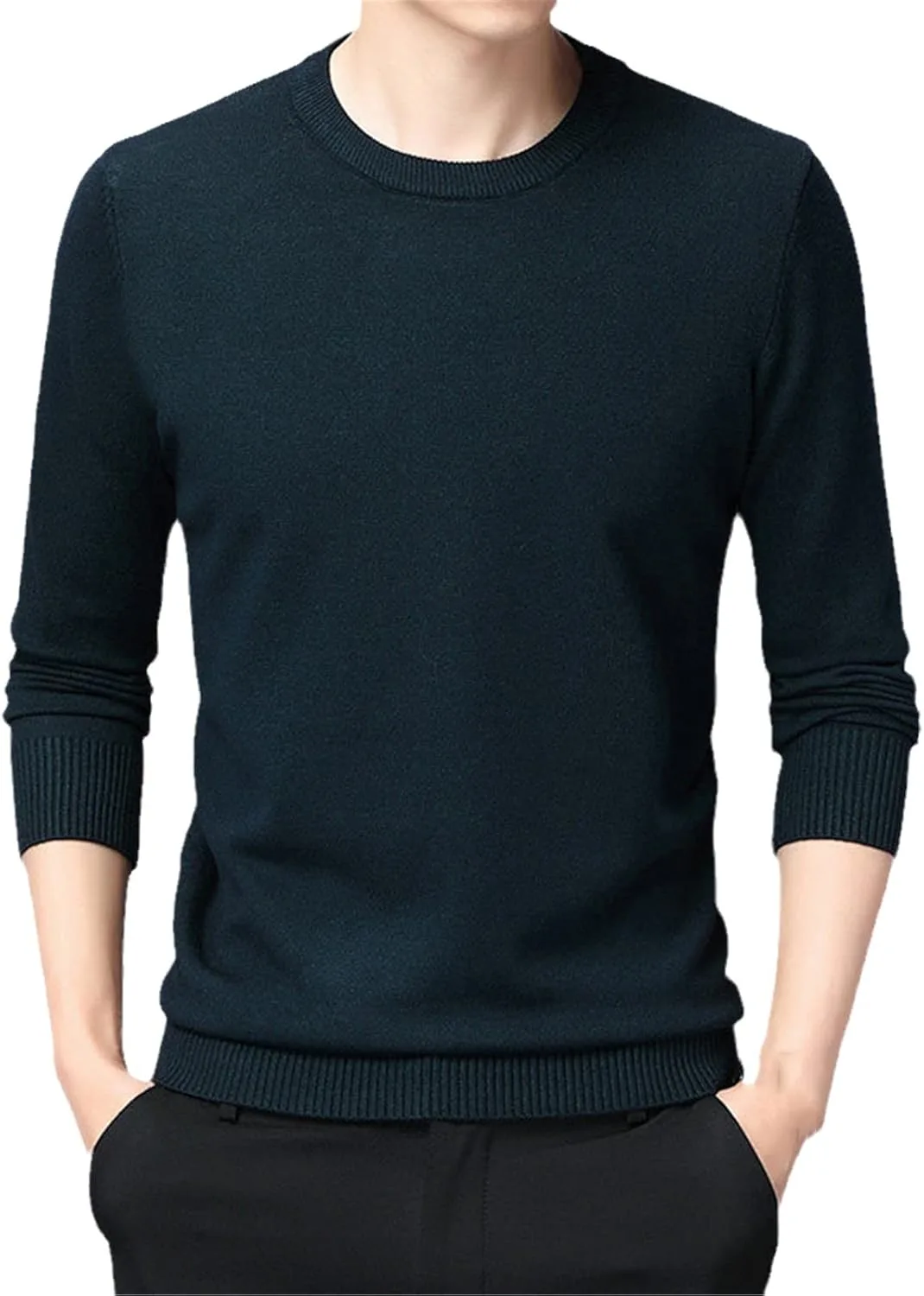 

Свитер мужской вязаный с круглым вырезом HOURVNEI