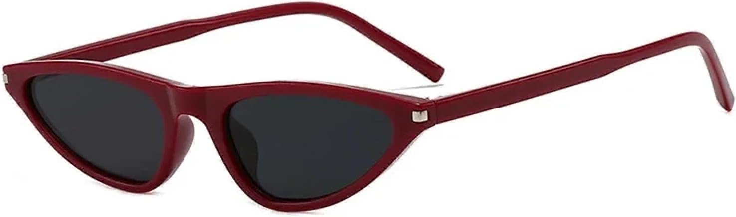 

Солнцезащитные очки с защитой от УФ-излучения UV400 | Маленькие заклепки "кошачий глаз" | для женщин и мужчин, для занятий спортом на открытом воздухе и вождения DSVIGF, Red