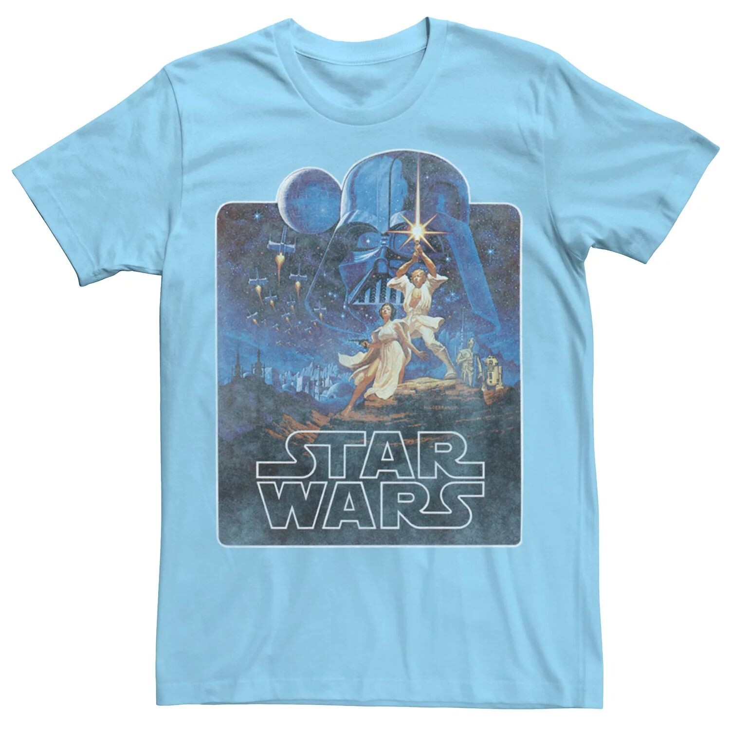 

Мужская классическая футболка New Hope с винтажным плакатом и значком Star Wars