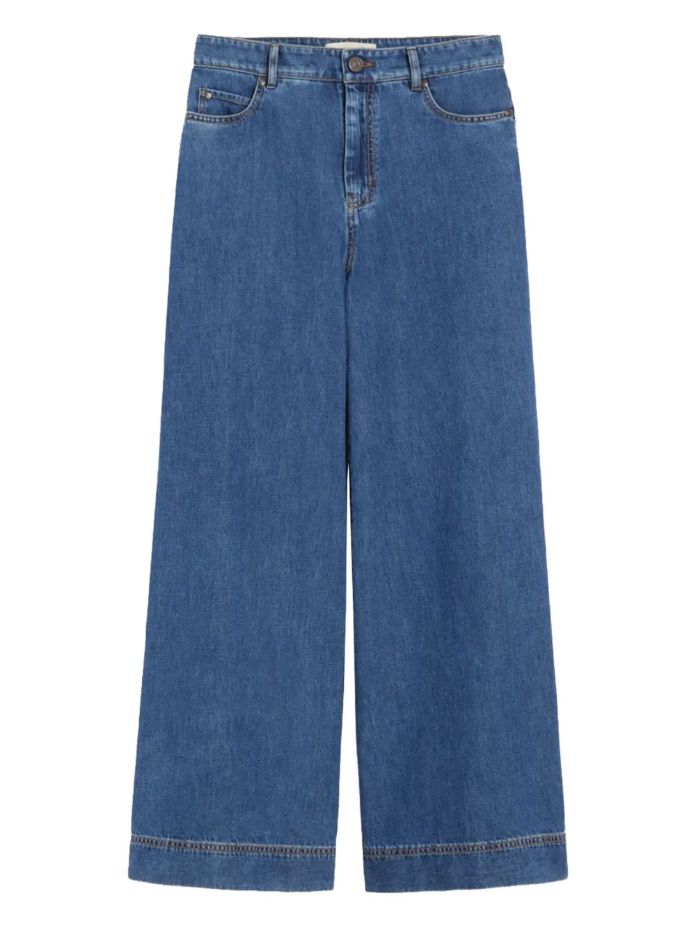 

Укороченные джинсы широкого кроя Weekend Max Mara, синий