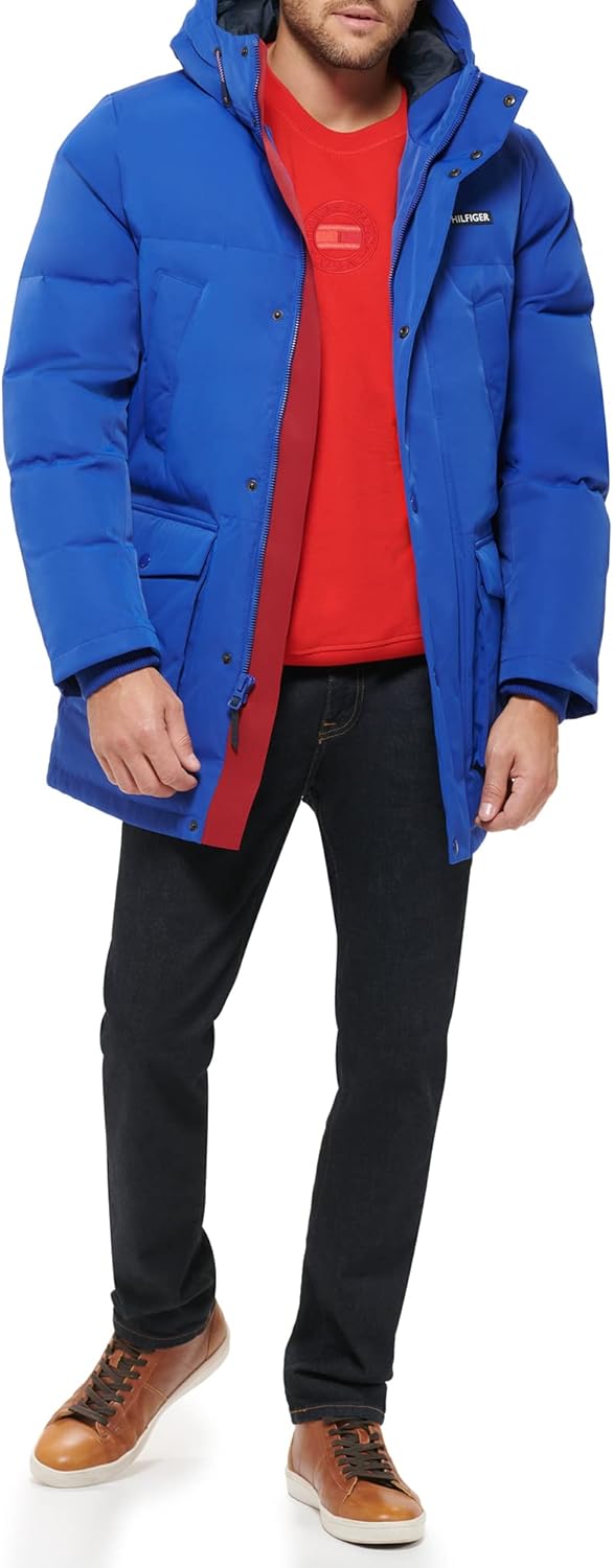 Мужская парка Tommy Hilfiger Arctic Cloth Heavyweight Performance Parka Down Alternative Upperwear, Atlantis Blue — фото 2