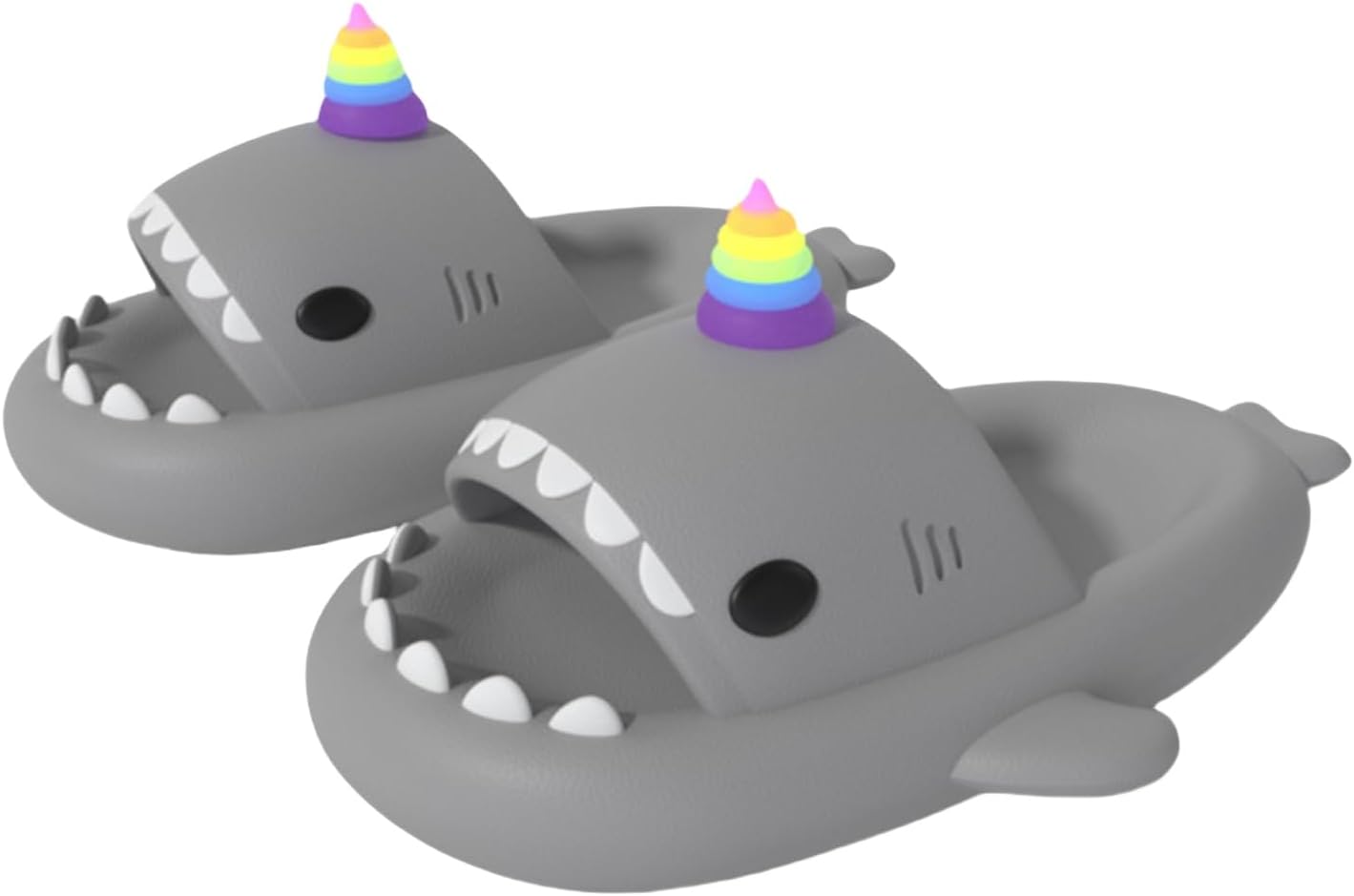 

Шлепанцы Shark Cloud, милые мультяшные тапочки с акулами для дома и улицы, для женщин и мужчин, сандалии с открытым носком для душа и для пар Ythspnze, серый