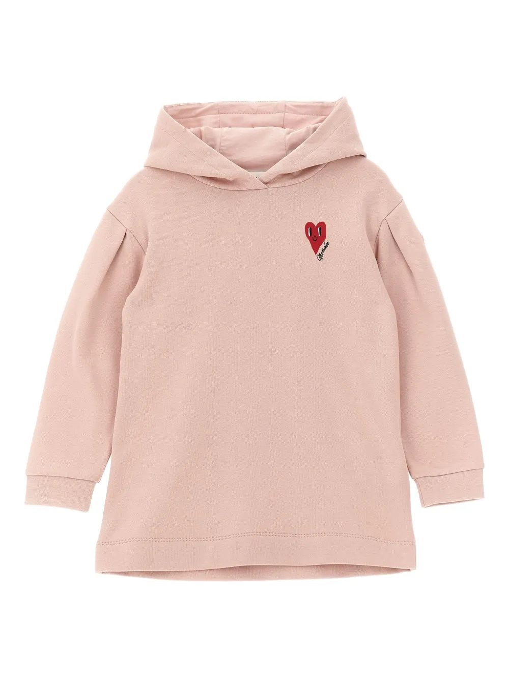 

Мини-платье с капюшоном и принтом в виде сердец Moncler Enfant, розовый