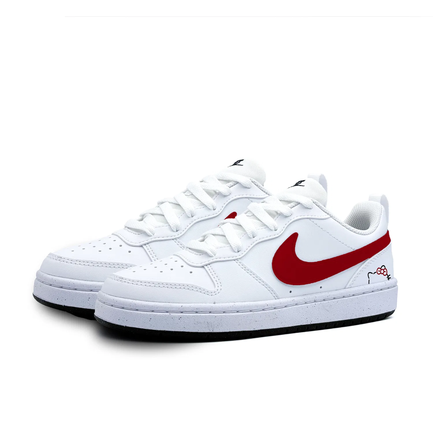 Детские кеды для скейтбординга Nike Court Borough Red Kitten White Red — фото 4