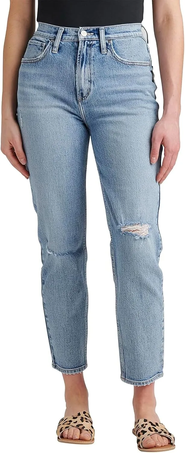 

Silver Jeans Co. Женские джинсы с высокой посадкой и прямыми штанинами