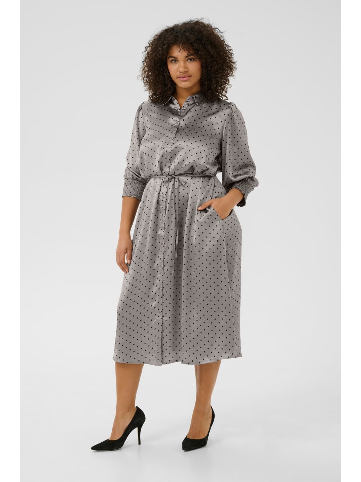 

Платье KCemine, классический крой, цвет: серый с черным горошком KAFFE curve
