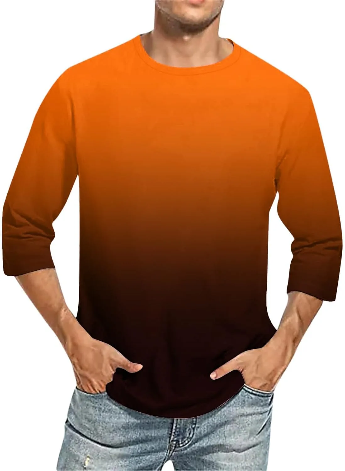 

Футболка с коротким рукавом для мужчин Gradient Color Crew Neck