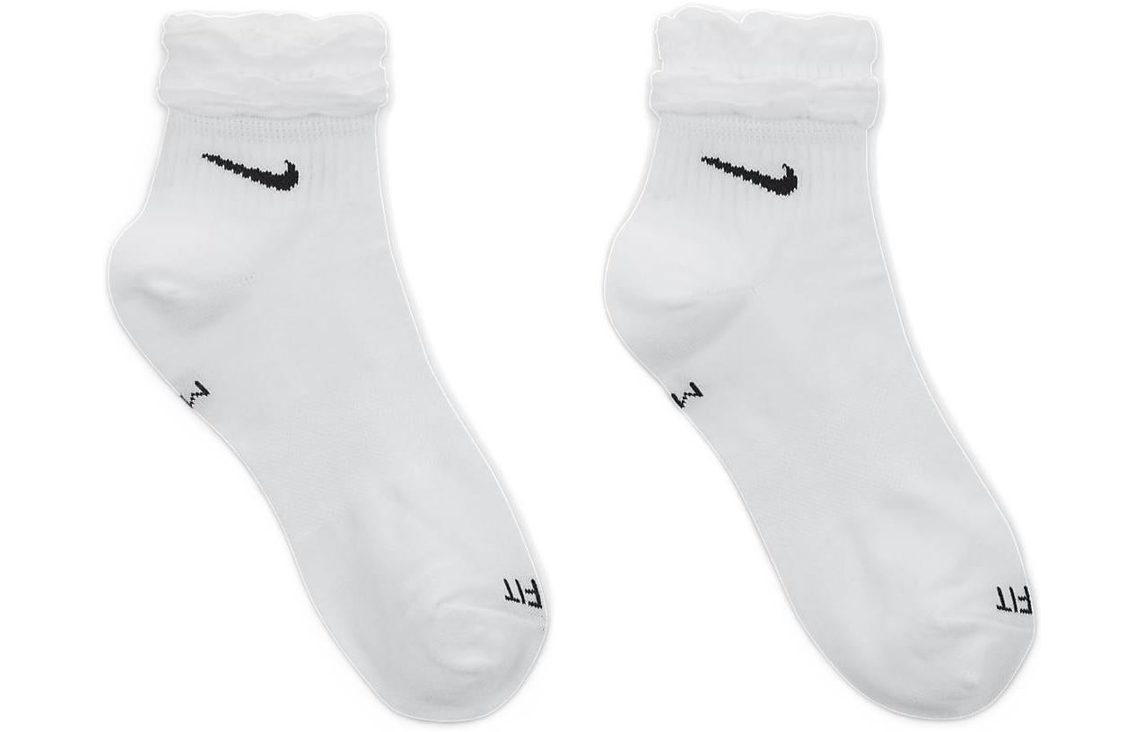 Носки Nike Solid Color Logo Quick Dry Athleisure Casual Sports Knit Socks Unisex 2 Pairs White DH5485-100, белый — фото 3