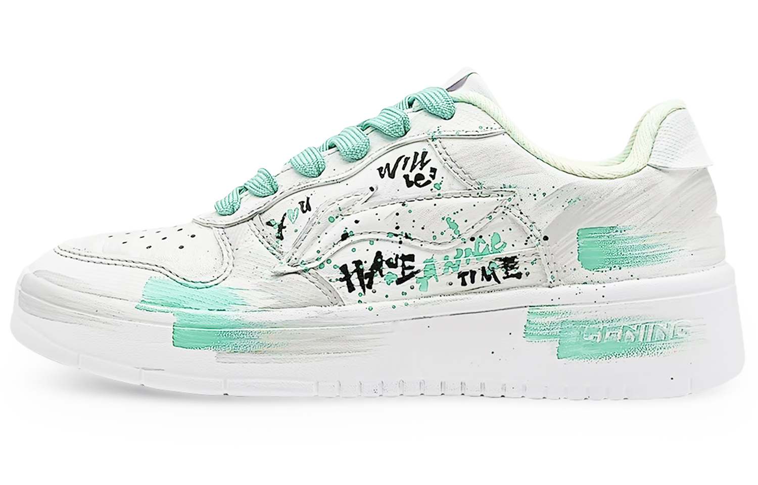 

Кроссовки для скейтбординга мужские Low top с противоскользящей и износостойкой подошвой, повышающие высоту LINING, cyan