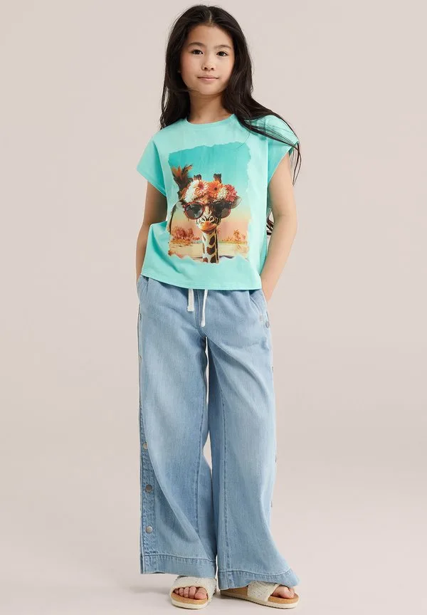 Футболка с принтом We Fashion, Turquoise