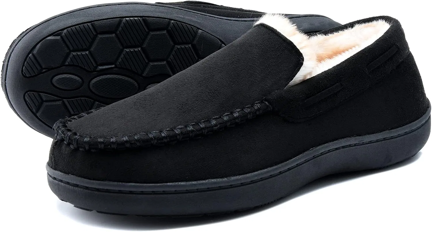 Тапочки мокасины флисовые мужские, Black Honalika