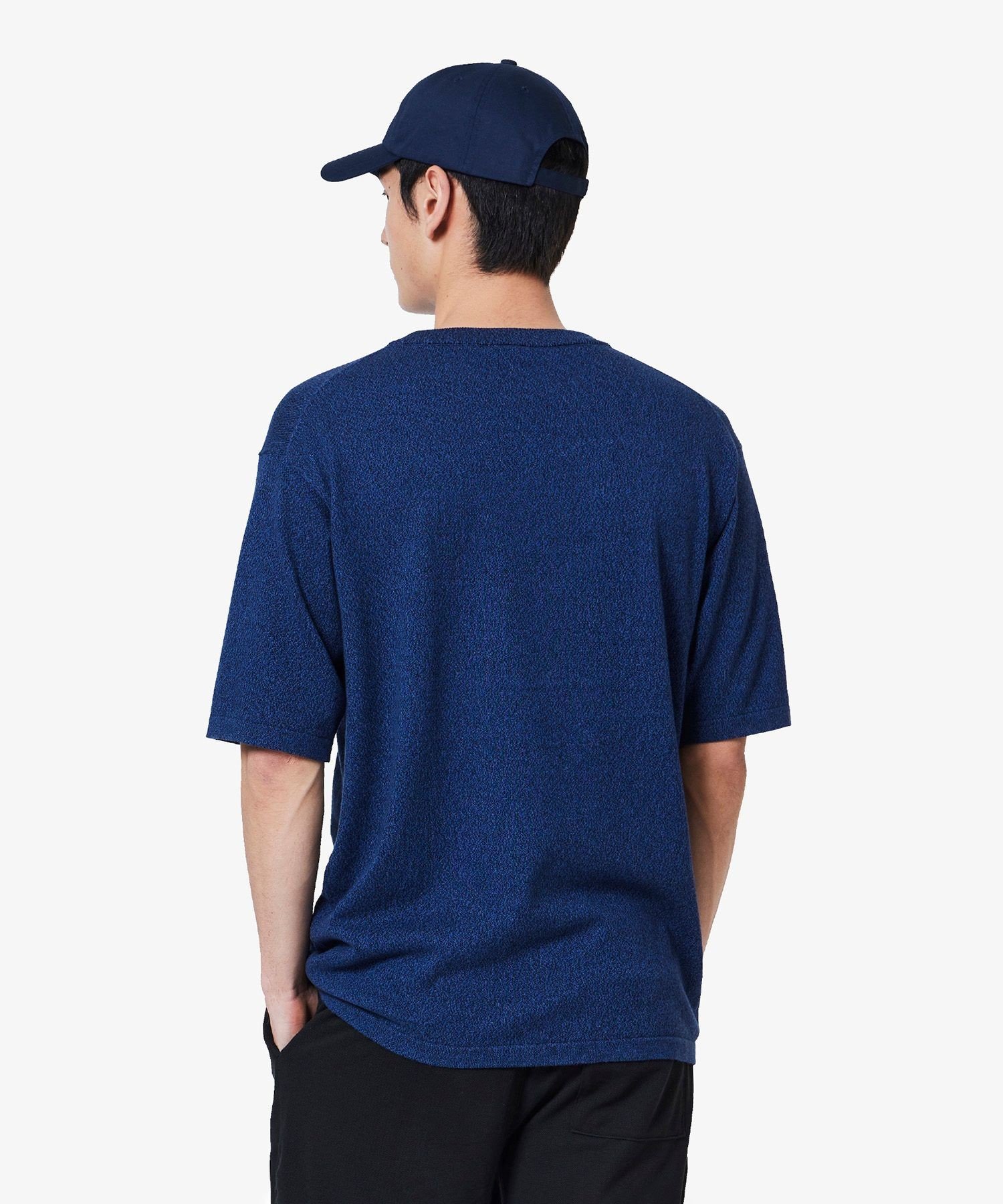 Трикотажная футболка из смешанного меланжевого трикотажа в трех цветах LACOSTE, Indigo Blue — фото 2