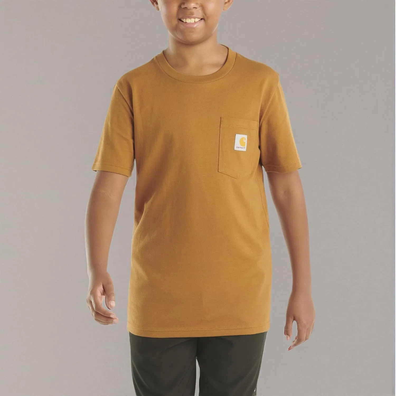 Детская футболка Carhartt, цвет Carhartt Brown — фото 3