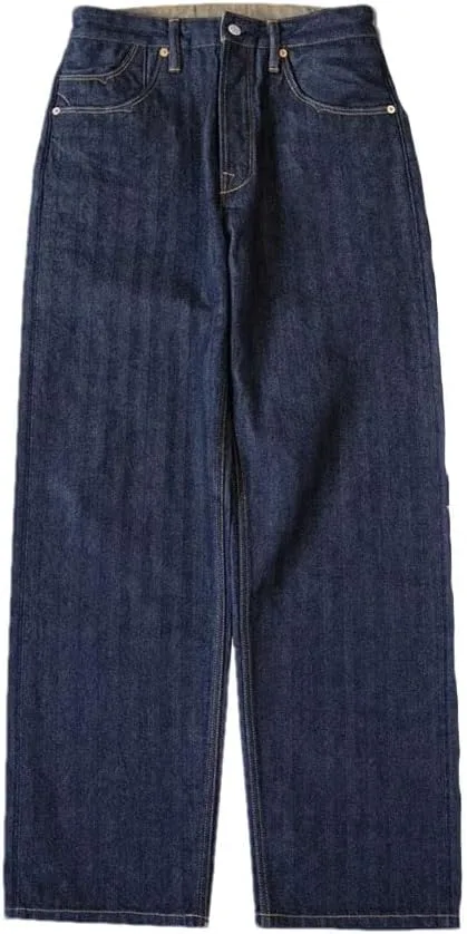 

Мужские джинсы Casual Loose Fit Selvedge Denim с пуговицами и поясом