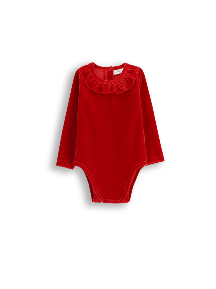 

Coccodrillo Велюровый боди с длинными рукавами красного цвета