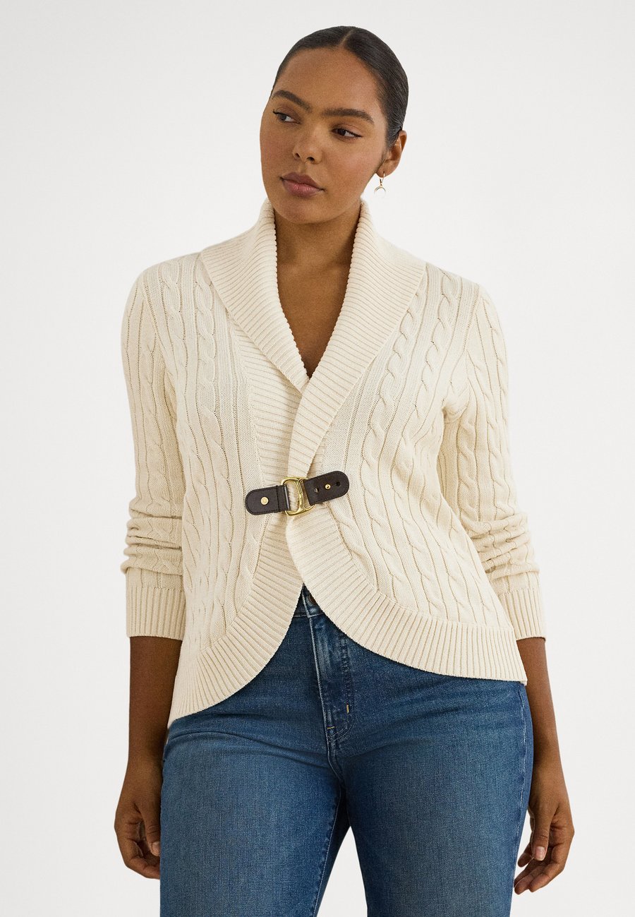 

Кардиган Lauren Ralph Lauren Woman BUCKLE-TRIM CABLE SHAWL-COLLAR CARDIGAN, Mascarpone Cream/Off-White