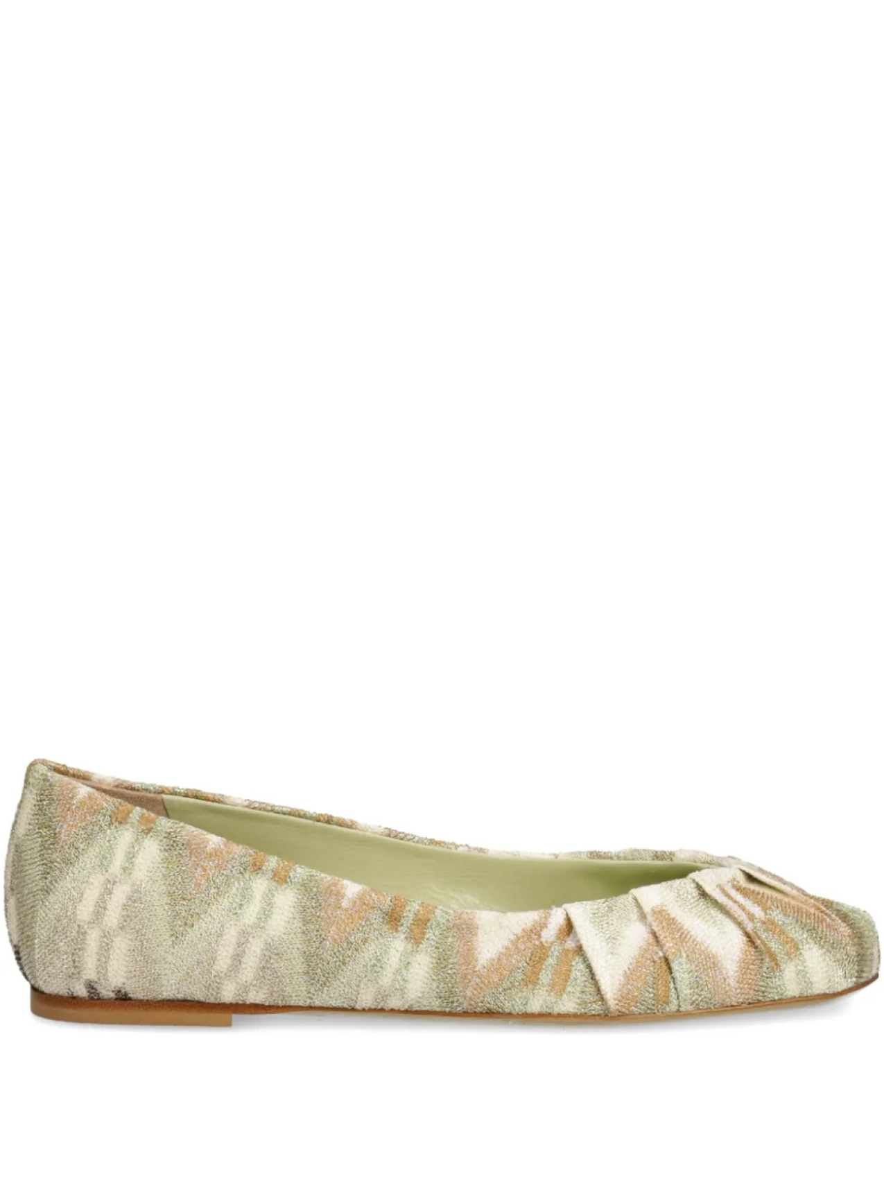 Балетки Missoni со складками спереди, зеленый