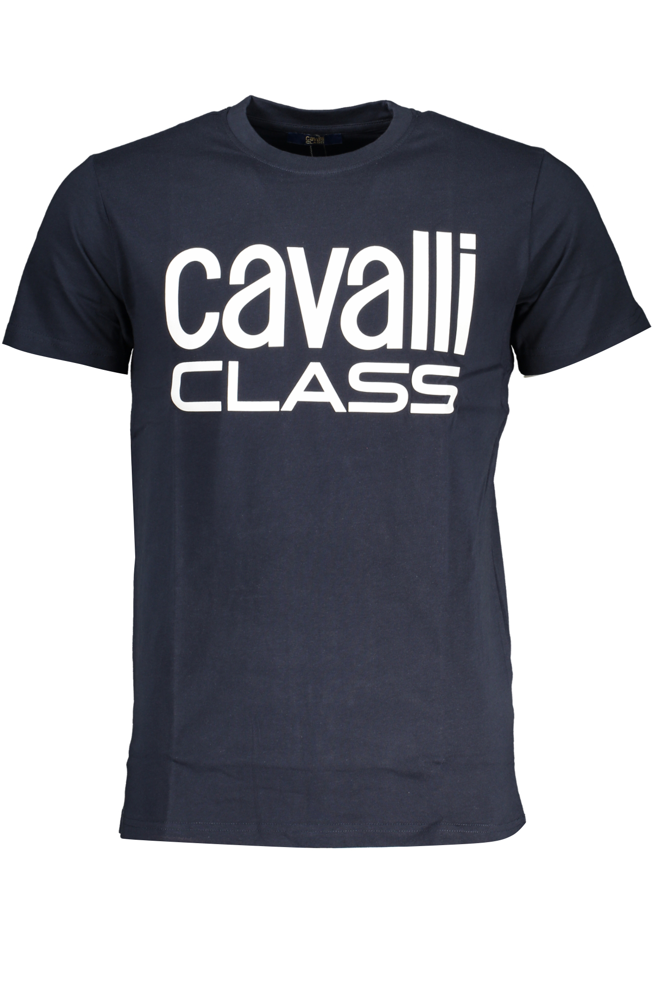 

Мужская футболка Cavalli Class хлопковая с белой надписью, синий