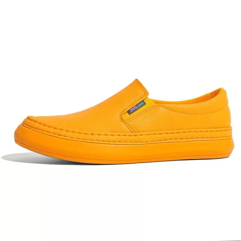 

SENJIALUO Мужские повседневные кроссовки низкие бело-желтые, цвет Yellow