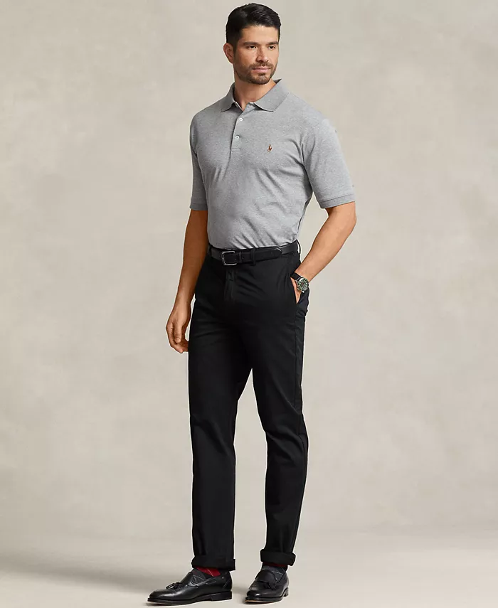 Мужская поло Big & Tall Classic Fit из мягкого хлопка Polo Ralph Lauren, серый — фото 2